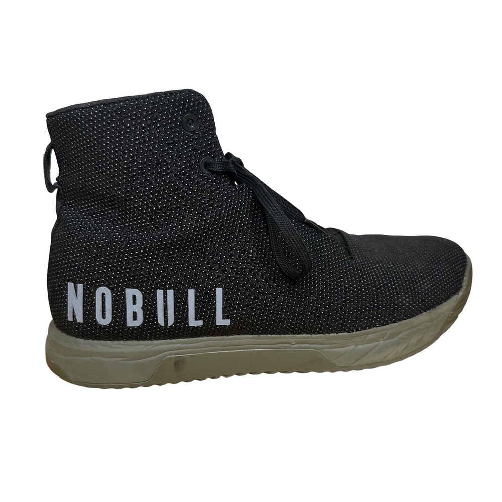 NOBULL SuperFabric High Top Trainers Mens 11.5 Black Training Shoes Olive Sole